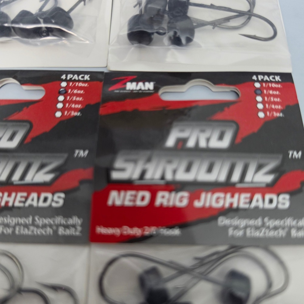 Z-Man Jigheads Bundle 5 Packs Black NEW Pro ShroomZ Finesse BulletZ Ned Rig - Picture 5 of 7